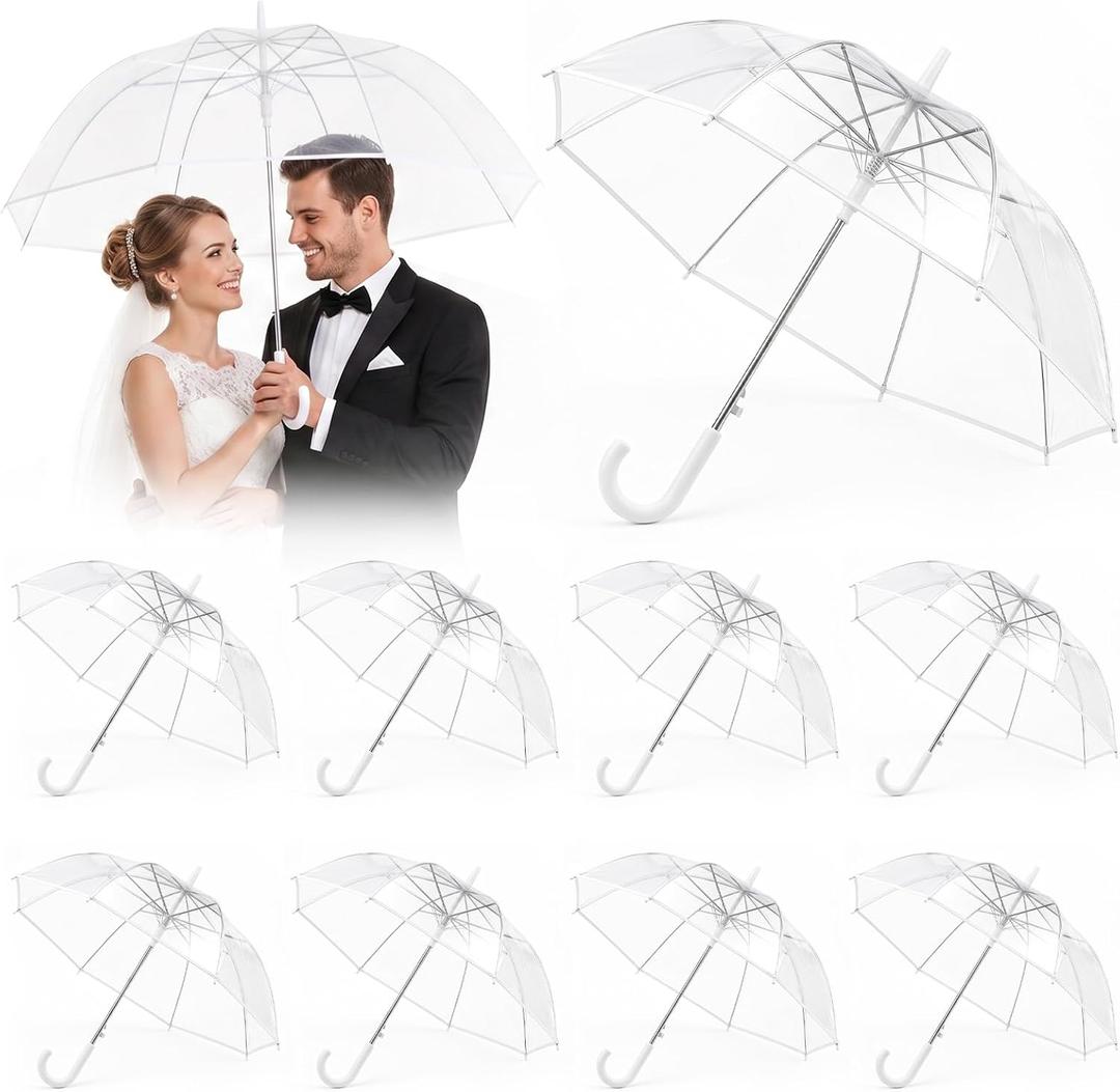 52 Inch Clear Umbrella, Large Dome Transparent POE Umbrella