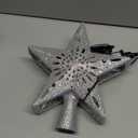 Christmas Tree Toppers Lighted with 6 Projection Modes, Christmas Star Tree Topper with Built-in LED Rotating Lights, Silver 3D Glitter Projection for Xmas Party Holiday Decorations