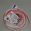 White Rubber Weather Stripping Door Seal Strip, D Shape Door Weather Seal Strip, Self-Adhesive Soundproofing Frame Insulation Tape for Doors Frame/Window Seal,Blocks Cold Drafts Noise (50 Feet)