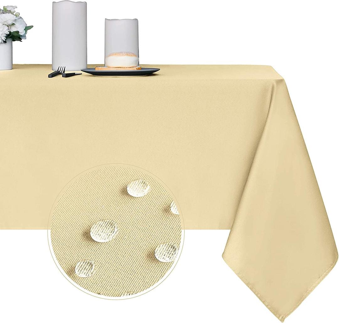 Obstal 210GSM Rectangle Table Cloth - Heavy Duty Water Proof Microfiber Tablecloth, Decorative Fabric Table Cover for Outdoor and Indoor Use (Champagne,54 x 54 Inch)