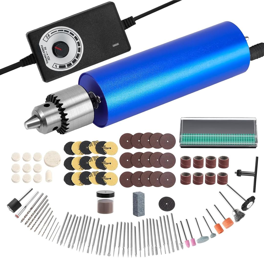 Winartton Electric Resin Polishing Kit - 110 Accessories, Rotary Tool for Resin Casting Molds, Carving, Drilling, Sanding, Polishing, Jewelry Making