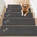 BEQHAUSE Stair Treads for Wooden Steps 28inX9in, Non Slip Carpet Stair Treads Indoor Stair Runners Machine Washable, Soft Stair Rugs Mat Surface Polyester TPE Backing, 4pcs, Charcoal