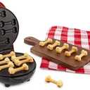 Nostalgia MyMini Dog Treats Maker for Homemade Puppy Treats, 6 Nonstick Bone Shaped Molds on Dual Sided Cooking Surface, Recipes Included