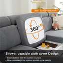 Couch Cushion Covers, Couch Covers Magic Sofa Covers Washable Stretch Resistant Slipcovers for Sectional and L Shaped Seats Furniture Protectors for Pets (Back Cover L, Dark Gray)