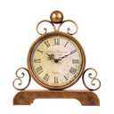 Moiubik Mantel Clocks Retro Mantel Clock Battery Operated Silent Farmhouse Shelf Clock for Living Room Bedroom Office Fireplace Mantel Desktop Decoration (Gold)