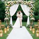 FUHSY White Aisle Runner Outdoor Aisle Runners for Weddings for Indoor Wedding 4x25 FT Velvet Carpet Runner Rug Includes Carpet Tapes Floor Runners for Wedding Aisle Bridal Walkway Runner for Events