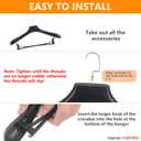 Plastic Extra Wide Suit Hangers, Pack of 15, Width: 17.7",Notched Shoulders & Metal Hooks, Black
