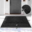 FRAMICS Rubber Doormat 24x36 Inches Heavy Duty - Non-Slip, Waterproof Entry Mat for Outside Front Door, Low Profile Dirt Trapper for All Seasons, Patio, Garage, High Traffic Areas, Black