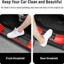 4PCS Door Sill Guards for Jeep 2018-2026 Wrangler JL JLU & 2020-2026 Gladiator JT Accessories Stainless Steel Material Red Trim Door Sill Protector Carbon Fiber Front Rear Door Entry Guard