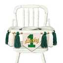 Lucky One 1st Birthday Tassel High chair Banner - St Patrick's Day Highchair Decoration, Shamrock First Birthday Party Sign, Clover Cake Smash Pennant (Green Tassel)