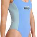 Quiksilver Women's Stoked Logo Color Block One Piece Swimsuit (Blue, S)
