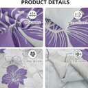 Luxudecor Floral Comforter Set Twin Size, 6 Pieces Bed in a Bag Purple Floral Comforter and Sheet Set, Soft Microfiber Purlple Complete Bedding Sets for All Seasons 68"86"