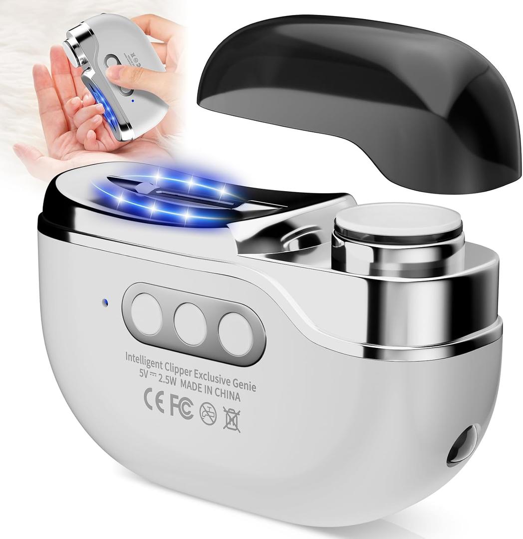 Electric Nail Clipper 3-in-1, 2026 Upgraded Painless Automatic Nail Trimmer for Thick Fingernails &Toenails, 3-Speed with LED, Polishing & Storage,Type-C Rechargeable,Safe for Seniors/Adults/Baby