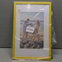 decorUhome 11x17 Picture Frame, Display Pictures 8x12 with Mat or 11x17 without Mat, Wall Hanging Poster Frame, Yellow, 1 Pack