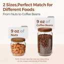 ComSaf 6PCS (1.1Qt/0.5Qt) Glass Pantry Storage Container with Acacia Wood Lid, Airtight Glass Canister with Stacked Design for Orderly Organizing, Glass Jar Organizing Dry Goods in Pantry & Cabinet