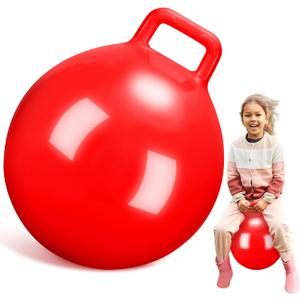 Kids Bouncy Hopper Ball with Handle Jumping Hopping Exercise Balls for Toddlers Boys Girls Indoor Outdoors Sports School Games Exercise Gifts(22 Inch,Red)