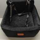 WOOAIDAGG Dog Car Seat for Medium Sized Dog,Pet Travel Car Bed with Seat Belt Channle,Fully Detachable and Washable Car Dog Seat with Adjustable Straps,3 Straps Easy to Install (Black)