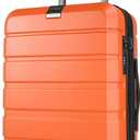 KROSER Hardside Expandable Carry On Luggage with Spinner Wheels & Built-in TSA Lock, Durable Suitcase Rolling Luggage with USB Port, Carry-On 20-Inch Orange