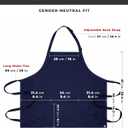 Chef Works Unisex Three Pocket Apron, Navy Blue