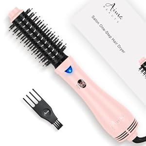 Hair Dryer Brush Blow Dryer Brush in one, Aima Beauty 1.25" Round Brush Blow Dryer Ionic Hot Air Brush Styler Volumizer with Ceramic Coating & Tufted Bristles for Smooth and Shiny Blowout, Pink