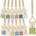 36 Pcs Employee Appreciation Gifts Bulk Empty Glass Essential Oil Diffuser Car Air Freshener Diffuser Hanging Ornament for Coworkers Office Staff