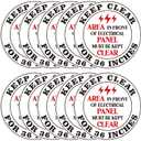10 Pcs Area in Front of Electrical Panel Must Be Kept Clear Sticker, 17 x 17 inch