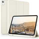 kenke Case for iPad (A16) 11 Inch 2025, iPad 10th Generation 10.9 Inch 2022, Slim Trifold Stand Case with Pencil Holder, Soft TPU Smart Back Cover, Auto Sleep/Wake, Cream White