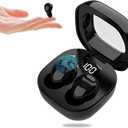Invisible Sleep Earbuds, Smallest Sleep Headphones for Side Sleepers Low Profile Micro Tiny Discreet Hidden Earbuds for Work, Wireless Mini IPX5 Waterproof for Small Ear Canals, DeepBlack