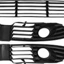 Bumper Face Bar Cover Grille with Left and Right Fog Light Cover Trim for Volkswagen Passat 2001-2005