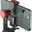 Cell Phone Tripod Mount, ULANZI ST-14 Smartphone Tripod Mount Adapter Aluminum with Cold Shoe, 360 Cell Phone Stand Holder Clamp for iPhone17 16 15 14 13 12 11 Max Pro iPhone X XR Xs 6 7 Plus