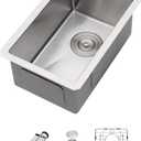 Sarlai Stainless Steel Bar Sink Undermount - 10"x18"x8" Undermount Bar Prep RV Small Kitchen Sink 16 Gauge Stainless Steel Single Bowl Under Counter Small Outdoor Sinks Basin