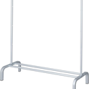 JIUYOTREE Metal Clothing Rack 43.3 Inches Clothes Garment Coat Rack with Bottom Shelf Clothing Rack for Hanging Clothes Coats Skirts Shirts Sweaters Silver Gray