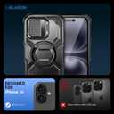 i-Blason Armorbox for iPhone 16 Case MagSafe [Camera Control Capture Button] [Built-in Screen Protector] [Camera Cover Stand] Full-Body Military Protection Magnetic Phone Case for iPhone 16, Black