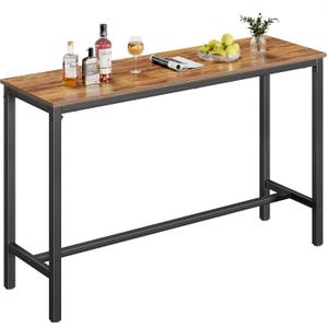 Mr IRONSTONE Bar Table, 53" Pub High Top Rectangular Bar Height Sofa Table Dining Table, for Narrow Space, Living Room, Vintage