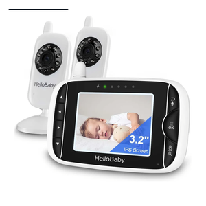 HelloBaby Baby Monitor with 2 Cameras, Baby Monitor No WiFi, Night Vision, 2-Way Audio, Remote Pan & Tilt, 2X Zoom, ECO Mode, 8 Lullabies, Sound Activated Screen