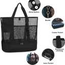 Beach Bag with Cooler,Mesh Beach Bags for Women Sandproof for Pool and Swimming Travel Daily with Durable 8 Pocket