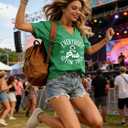 Women's St Patrick's Day Shirt Lucky Shamrock Pub Tee Soft Short Sleeve Irish Tops (Medium, Green)