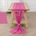 6Pack 10ft Chiffon Table Runner 29x120 Inch Sheer Romantic Table Runner for Wedding Birthday Party Bridal Shower Outdoor Decoration-Fuchsia