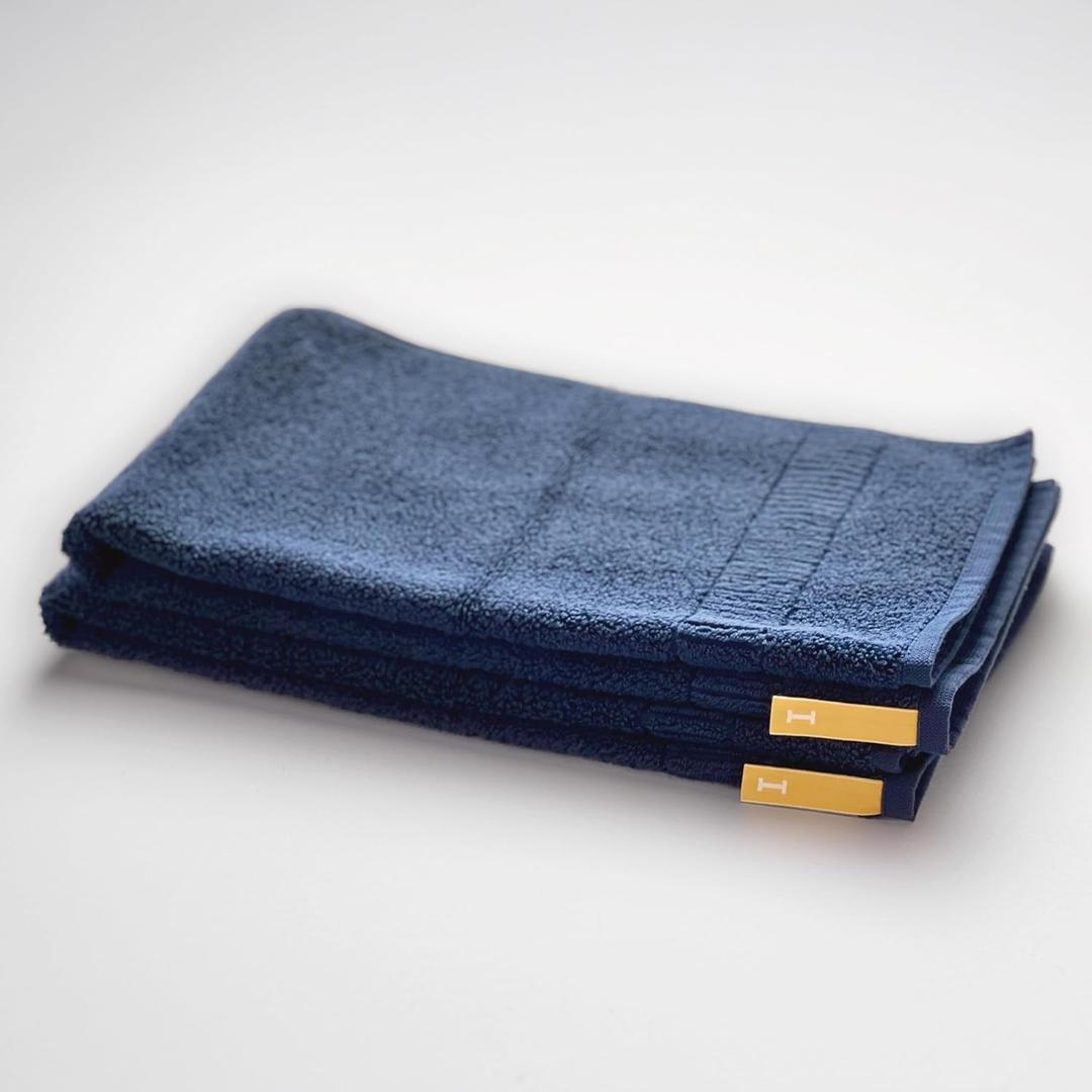 Highly Absorbent Organic Cotton Hand Towels, Soft & Durable, Made in Japan, Oeko-Tex Class 1 Certified, 14 x 28 inch, Navy, Pack of 2  Proof of Purity