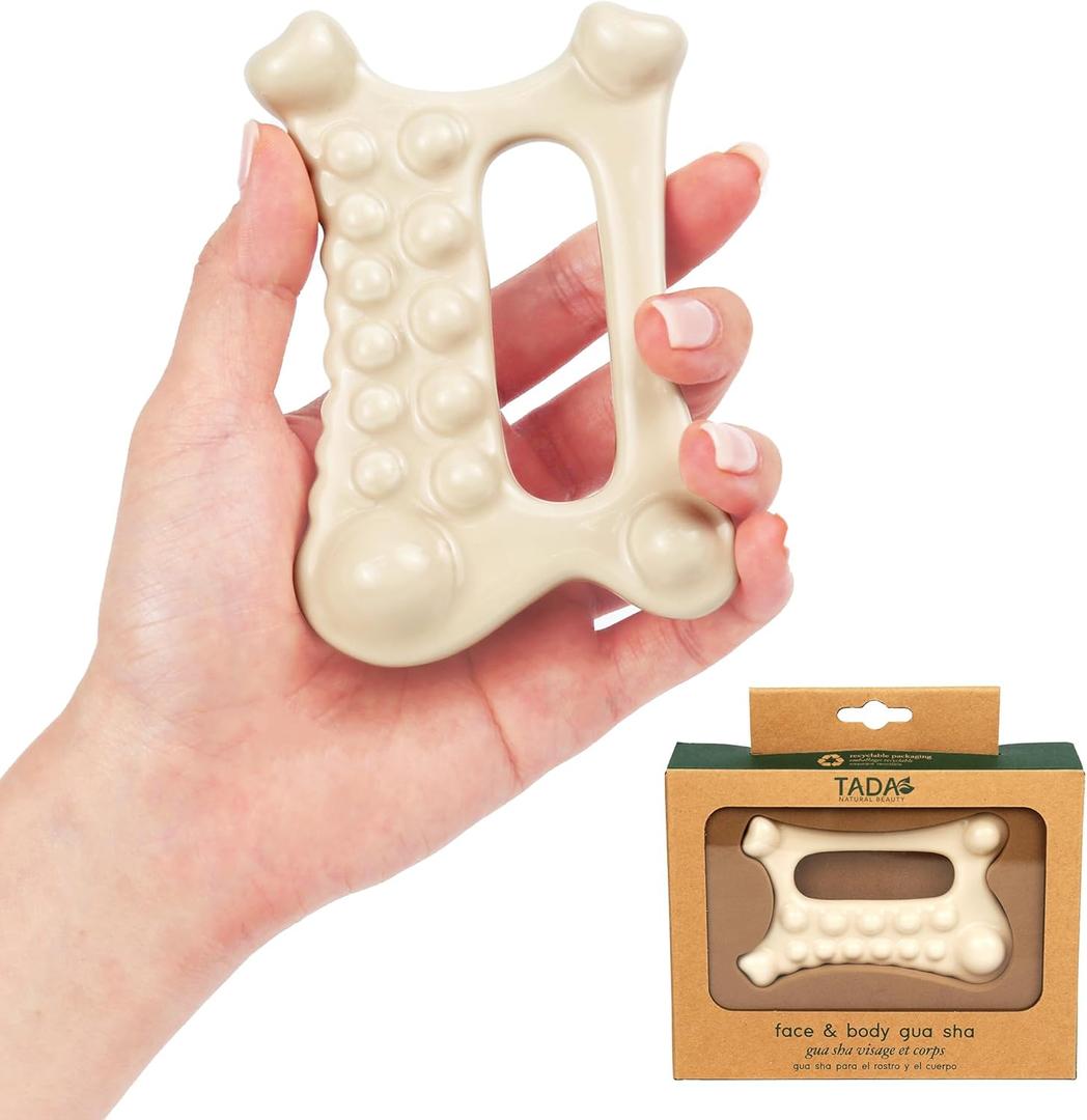 TADA Natural Beauty Ceramic Gua Sha Facial Tools Guasha for Face and Body, Tighten Skin Massage Tool (Gua Sha #2)