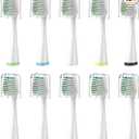 Replacement Brush Heads for Smile Bright Platinum Sonic Electric Toothbrush, Soft Bristles, 10Pack, with Covers