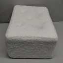 Foot Stool Ottoman, Small Sofa Foot Rest with Plastic Legs, Rectangle Shoe Bench for Adult, Faux Teddy Fur,Cream White UASND52W