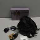 Mens Black Wig+Necklace+Glasses+Wig Cap,Layered Fluffy Wig for Male Daily Party Halloween Cosplay Costume UseBlack