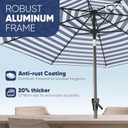 Tempera Patio Market Outdoor Table Umbrella with Push Button Tilt and Crank, Large Sun Umbrella with Sturdy Pole & Fade Resistant Canopy, Easy to Set