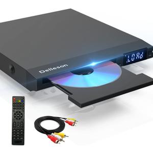 Region Free DVD Player for TV with AV Port, Compact CD/DVD Players for Home, DVD Player with Remote Control Support RCA/AV Connect, USB Input, Microphone Jack, PAL/NTSC (NOT Support HDMI)