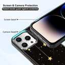 Black Cute Cat iPhone 15 Pro Case Cute Cat iPhone Case, Non-Slip Pattern Design and Shock Absorption, Soft Silica Gel Frame Support Black Phone Case for Teen Girls and Sisters