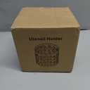 MESHDO Kitchen Utensil Holder for Countertop, 6" x 6" x 5.5"’ Larger Utensil Holder for Kitchen Counter Vintage Cooking Utensil Organizer for Spatula Paring Knives Spoon - White