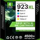 923XL 923 8130e Ink Cartridges Combo Pack for HP 923XL 923e Replacement
923 Ink Cartridges for HP Printers OfficeJet Pro 8130e 8135e 8138e 8139e 9130 8122e 8120 8124e 8125e 8132e, B/C/M/Y with Chip