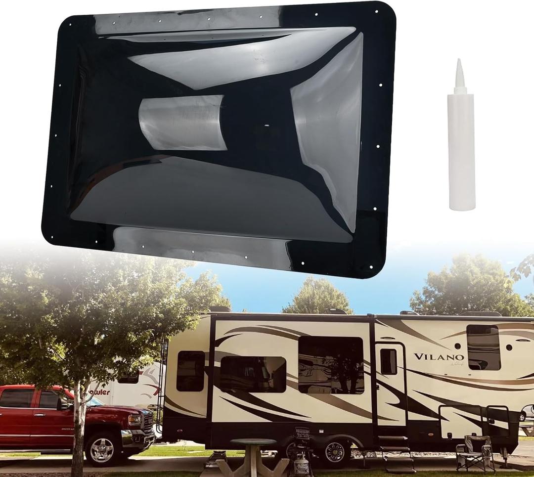 RV Skylight Outer Dome,18"x26" OD Universal Skylight Fits All Standard 14" x 22" Skylight Openings Replacement Travel Trailer RV Camper Truck (Smoke)