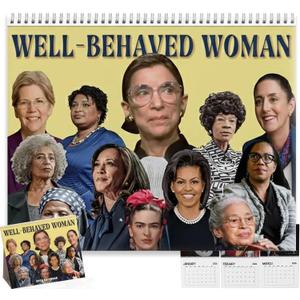 Well Behaved Women 2026 Calendar 11" x 8.5" Wall Decor - Inspirational Monthly Empowering Gift for Home Office Celebrating Woman Support Rights 12 Months Merch "Well Women" Calendar(A) 1PCS